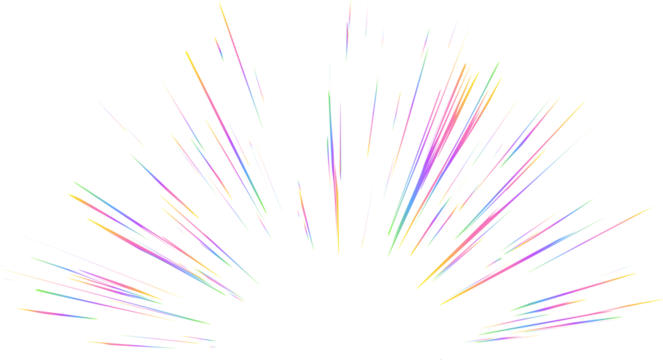 Burst with rainbow light prism effect. Halo flare sparkles of crystal. Radial holographic color explosion. Comic speed lines glare beams with sparks and neon reflection.