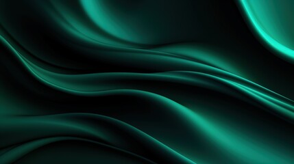 Obraz premium Dark Green Waves of Silk Texture with Smooth Flowing Curves and Elegant Shades for Background and Design Use