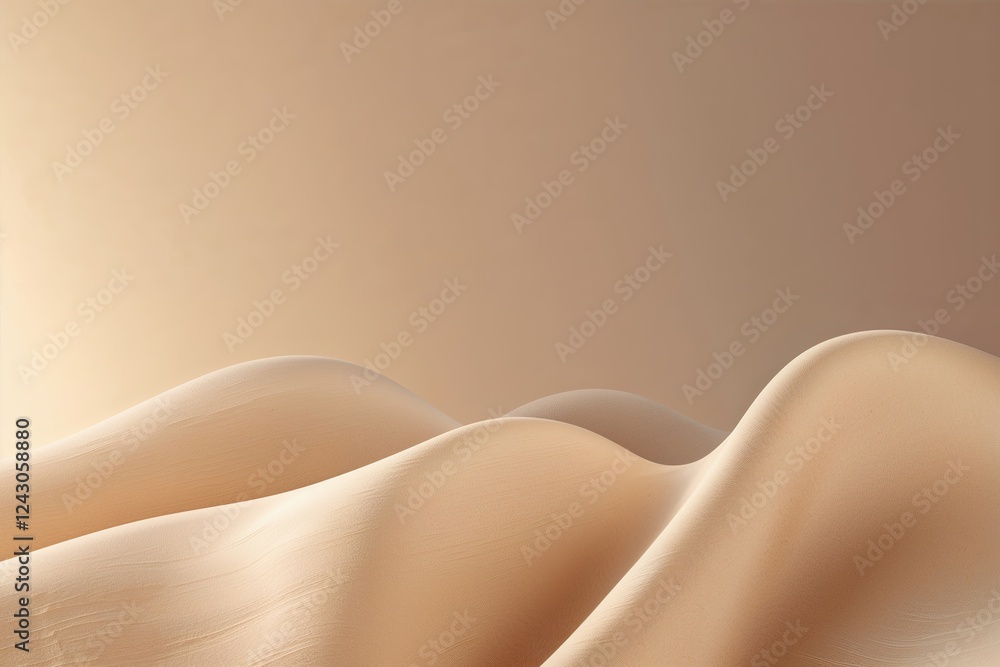 Poster soft beige gradient background with smooth grain and gentle illumination