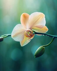 Captivating Close-up of a Majestic Flower with Glimmering Water Droplets Radiating Beauty and Freshness