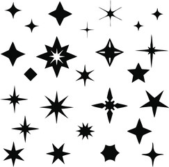 Sparkle icons set vector 