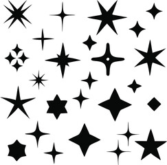 Sparkle icons set vector 