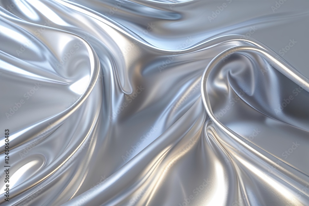 Poster luminous silver surface with gentle gradient flow from top to bottom