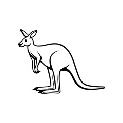 Fototapeta premium Kangaroo illustration vector silhouette icon