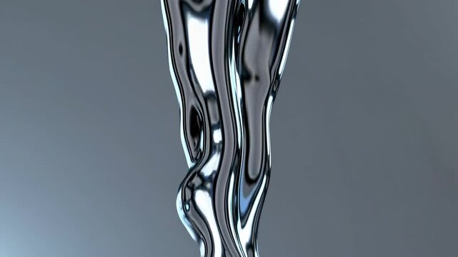 Abstract metallic shape flowing gracefully in a minimalist environment