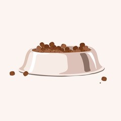 Dog food kibbles, aesthetic illustration