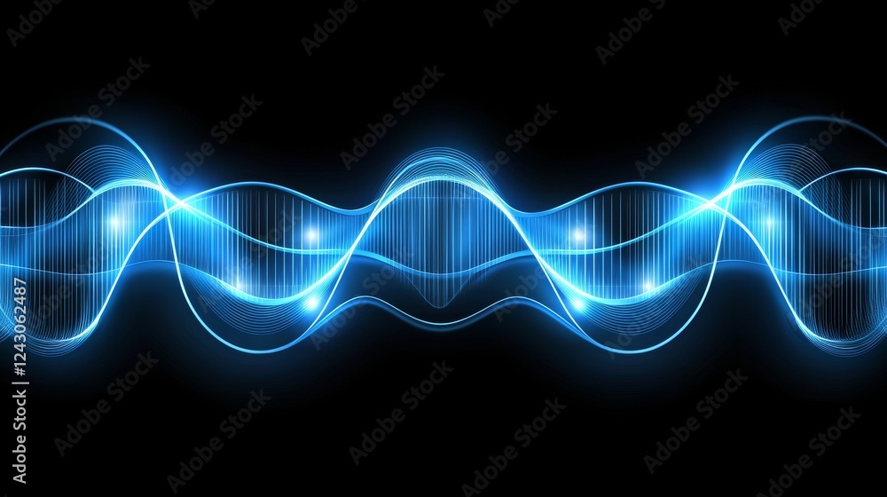 Poster abstract high tech technology background in futuristic particle mesh style