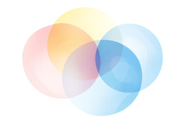Overlapping colored circles creating a vibrant blend of hues in an abstract design