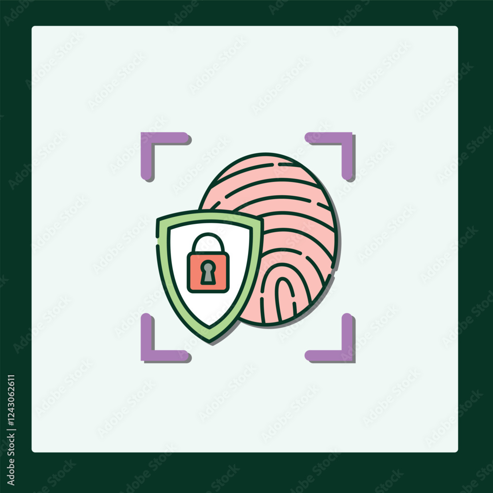 Aufkleber secure fingerprint authentication icon graphic