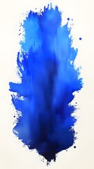 A striking abstract watercolor painting featuring a vibrant gradient of deep blue hues, evoking a sense of calmness and creativity with its fluid brush strokes.