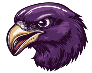 Purple Eagle Head Illustration: A Powerful Bird of Prey Vector Design
