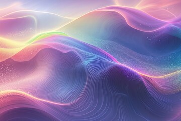 Obraz premium Ethereal Gradient Wave Texture Art with Colorful Digital Noise Effect