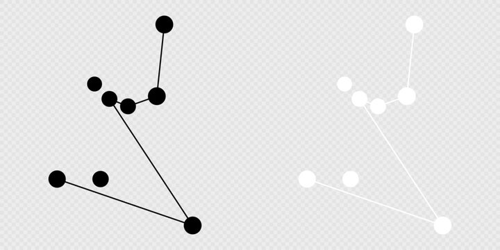 Hydrus constellation map set. Vector illustration.