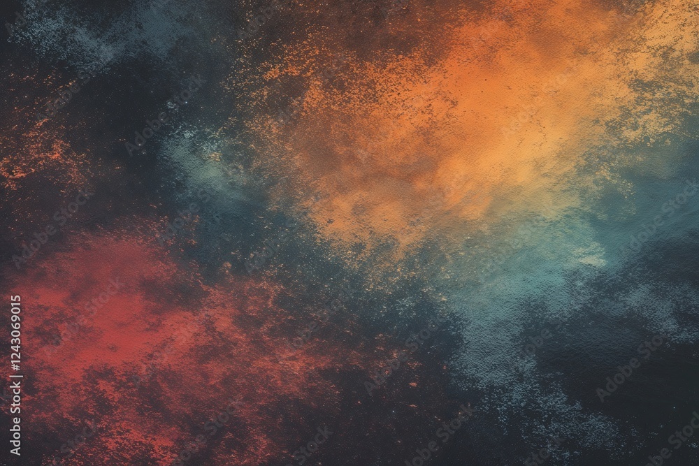 Poster grainy gradient overlay effect with noise texture and vintage distressed colors