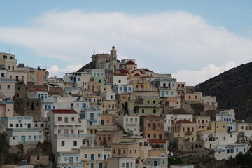 Obraz premium The Greek island of Karpathos surrounded by the Mediterranean Sea