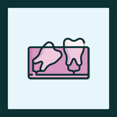 Stylized Wisdom Tooth X-Ray Icon Illustration