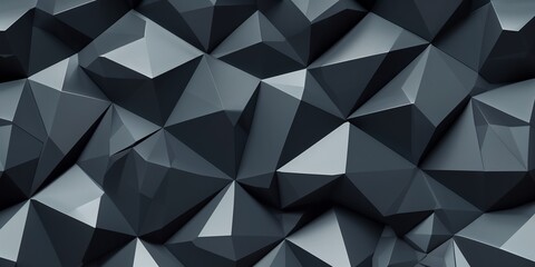 Fototapeta premium High-Resolution Close-up of Geometric Polygonal Surface with Triangular Facets, Abstract 3D Digital Art with Sharp Edges and Textured Pattern for Modern Design and Architectural Projects