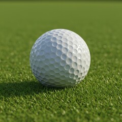 Obraz premium A Single Golf Ball Resting on a Lush Green Putting Green Ready for a Perfect Putt