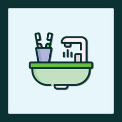 Bathroom Sink Icon: Clean and Minimalist Design