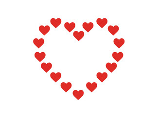 Valentine's day greeting card with hearts, vector illustration