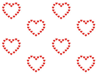 Valentine's day greeting card with hearts, vector illustration