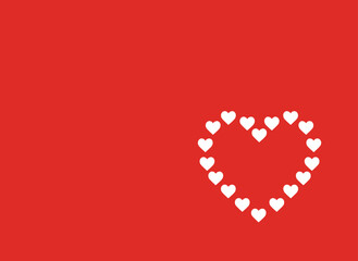 Valentine's day greeting card with hearts, vector illustration
