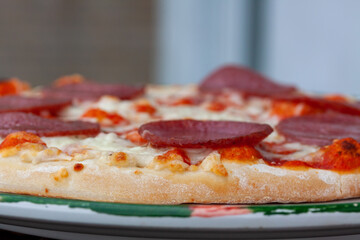 Tasty hot peperoni pizza