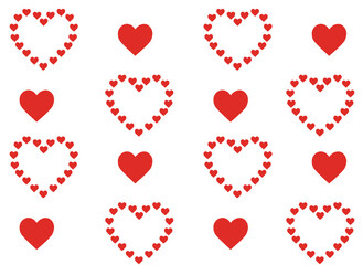 Valentine's day greeting card with hearts, vector illustration