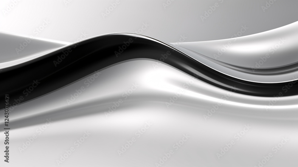 Poster an abstract minimalist silver and white energy design with a glossy texture, perfect for technology 