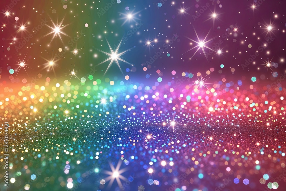 Aufkleber vibrant colorful gradient background with glowing sparkle twinkle effect