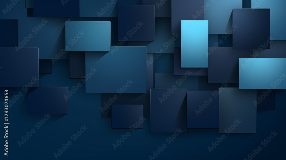 Aufkleber An abstract minimalist gradient with shadows on a blue background, perfect for technology-themed displays.

