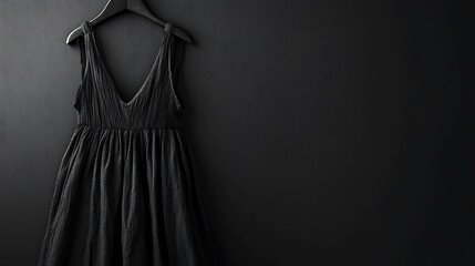 Monochrome Women&rsquo;s Dress Displayed Against a Black Background