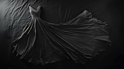 Monochrome Women&rsquo;s Dress Displayed Against a Black Background