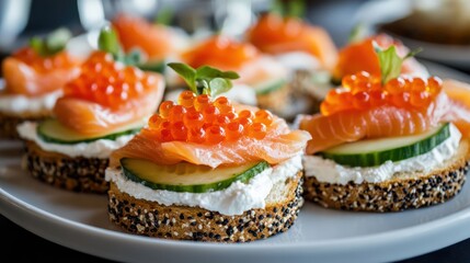 Delicious Smoked Salmon Canap