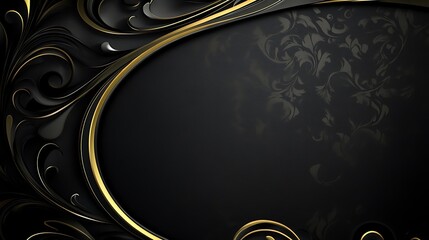 Elegant Black Gold Floral Design Background