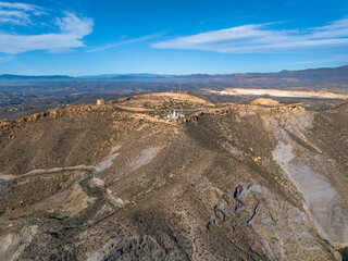 Faro Mesa Roldán, próximo a la ciudad de Carboneras, en la provincia de Almería, en Andalucía, España. 