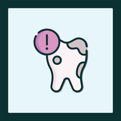 Dental Caries Icon: Warning Sign of Tooth Decay