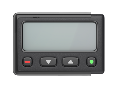 Pager isolated on transparent background, front view
