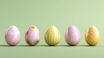 Fototapeta premium Easter day celebration with pastel tone easter eggs in a festive environment