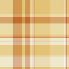 Structure seamless pattern tartan, tradition texture textile background. Cowboy fabric check vector plaid in orange and light colors.