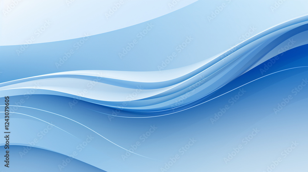 Poster a blue monochrome 2d flat line art background, offering a minimalistic and modern tech design.