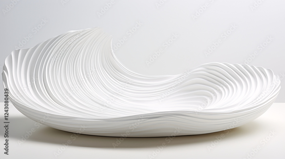 Poster Circular sound waves creating ripples on a white background, perfect for product display and framing.

