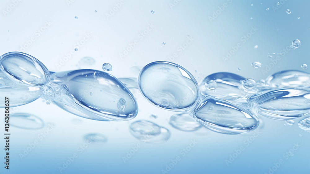 Aufkleber Clear water droplet motion gently spreading across a surface, creating a soft and serene atmosphere.

