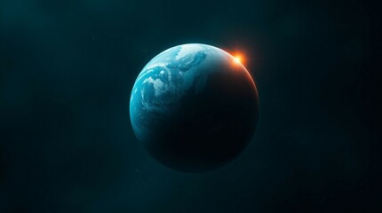 Obraz premium Generative ai of Eerie Fine Art Photograph of Earth in Space Capturing the Beauty and Vulnerability of Our Planet