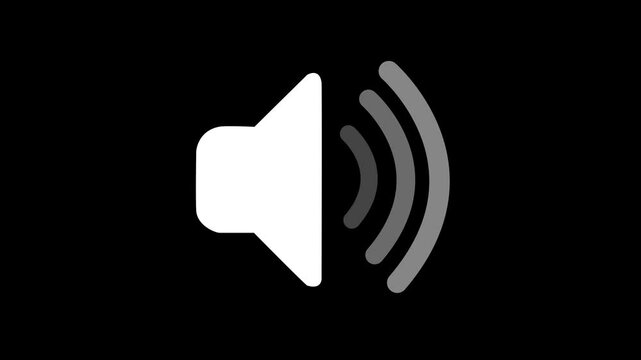 abstract sound icon audio music speech frequency speaker animation on a black background. Volume waveform with sound wave animated. 4k animation.