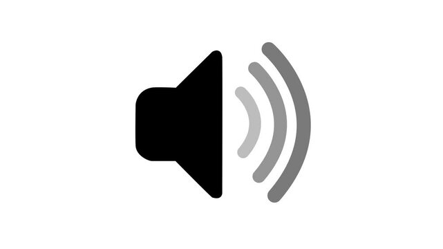 abstract sound icon audio music speech frequency speaker animation on a black background. Volume waveform with sound wave animated. 4k animation.