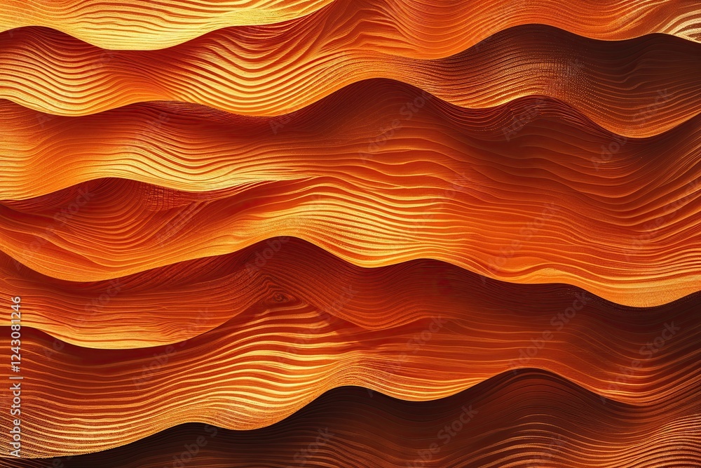 Poster orange textured wave background with depth and motion grainy layered effect