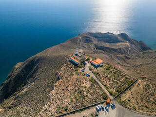 Faro Mesa Roldán, próximo a la ciudad de Carboneras, en la provincia de Almería, en Andalucía,...