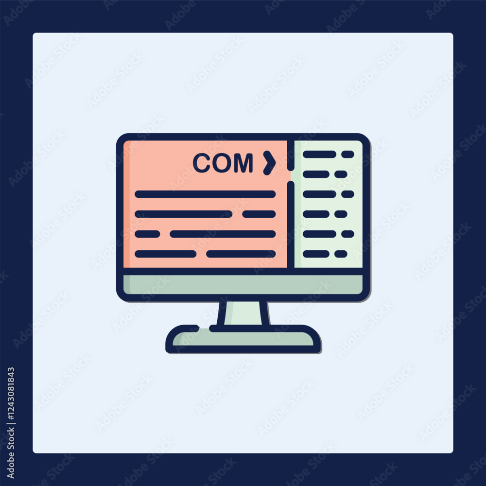 Aufkleber coding icon: website development displayed on a monitor
