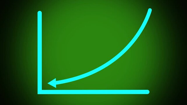 Business arrow and graph chart, Business line arrow business strategy, arrow down animation.